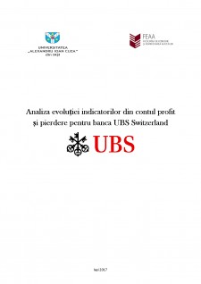 Analiza evoluției indicatorilor din contul profit și pierdere pentru banca UBS Switzerland - Pagina 1