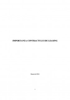 Importanța contractului de leasing - Pagina 1