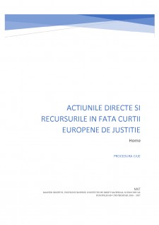 Acțiunile directe și recursurile în fata Curții Europene de Justiție - Pagina 1