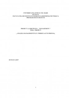 Analiza managementului firmei Lacto Prod SA - Pagina 1