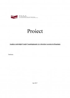 Analiza activității Curții Constituționale și a efectelor acesteia în România - Pagina 1