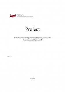 Rolul Comisiei Europene în stabilizarea guvernantei Uniunii în condițiile actuale - Pagina 1