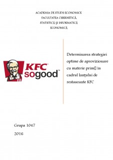 Determinarea strategiei optime de aprovizionare cu materie primă în cadrul lanțului de restaurante KFC - Pagina 1