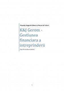K&J Gerom - Gestiunea financiară a întreprinderii - Pagina 1