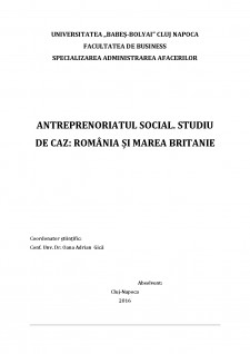 Antreprenoriatul social - studiu de caz România și Marea Britanie - Pagina 1