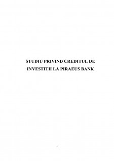 Studiu privind creditul de investiții la Piraeus Bank - Pagina 2