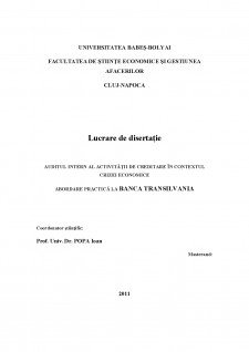 Auditul intern al activității de creditare în contextul crizei economice - Pagina 1