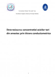 Determinarea concentrației acizilor tari din amestec prin titrare conductometrică - Pagina 1