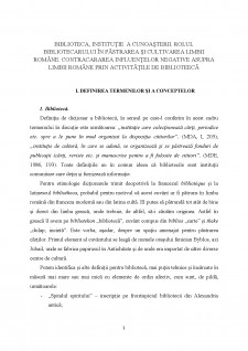 Biblioteca, instituție a cunoașterii - Păstrarea și cultivarea limbii române - Pagina 1