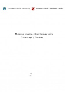 Misiunea și obiectivele Băncii Europene pentru reconstrucție și dezvoltare - Pagina 1