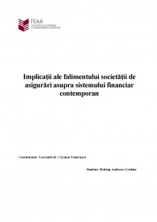 Implicații ale falimentului unei societăți de asigurări asupra sistemului financiar contemporan - Pagina 1