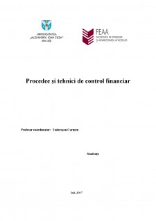 Procedee și tehnici de control financiar - Pagina 1