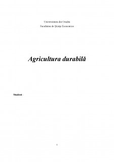Agricultura durabilă - Pagina 1