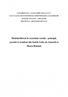 Modelul liberal de securitate socială - Principii, practici și rezultate din Statele Unite ale Americii și Marea Britanie - Pagina 1