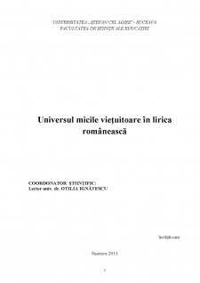 Universul micilor viețuitoare în lirica românească - Pagina 2