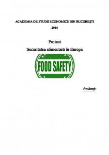 Securitatea alimentară în Europa - Pagina 1