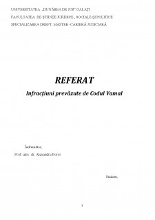 Infracțiuni prevăzute de Codul Vamal - Pagina 1
