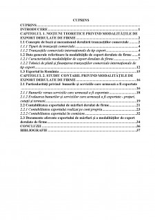 Studiul contabil privind modalitățile de export derulate de firme - Pagina 1