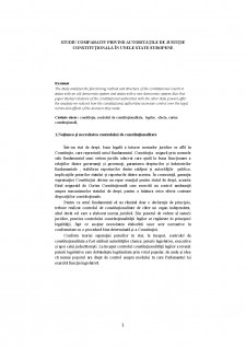 Studiu comparativ privind autoritățile de justiție constituțională în unele state europene - Pagina 1