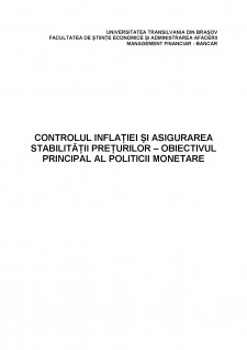 Controlul inflației și asigurarea stabilității prețurilor - Obiectivul principal al politicii monetare - Pagina 1