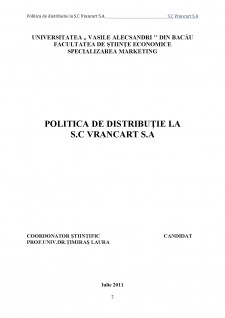 Politica de distribuție la S.C Vrancart S.A - Pagina 2