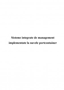 Sisteme integrate de management implementate la navele portcontainer - Pagina 1