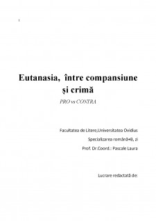 Eutanasia, între compansiune și crimă - Pagina 1