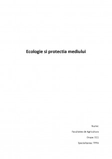Ecologie și protecția mediului - Pagina 1