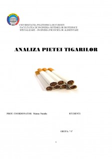 Analiza pieței țigărilor - Pagina 1