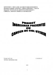 Îngrijirea pacientei cu cancer de col uterin - Pagina 1