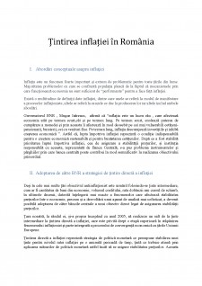 Țintirea inflației în România - Pagina 1