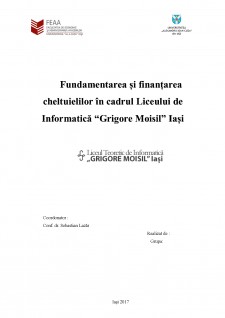 Fundamentarea și finanțarea cheltuielilor la instituțiile publice - Liceul de Informatică Grigore C Moisil, Iași - Pagina 1