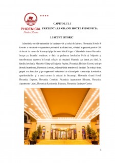 Plan de afaceri al intreprinderii, instrumente de implementare a strategiilor economice - Studiu de caz realizat la S.C. Phoenicia Grand Hotel S.A. - Pagina 3