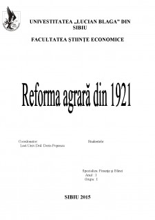 Reforma agrară din 1921 - Pagina 1