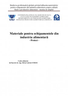 Studierea problematicii globale privind influența materialelor pentru echipamente din industria alimentară asupra calității finale a produselor alimentare - mașina de umplut - Pagina 1