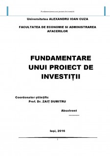 Fundamentarea unui proiect de investiții - Pagina 2