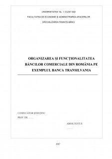 Organizarea și funcționalitatea băncilor comerciale din România pe exemplul Banca Transilvania - Pagina 1