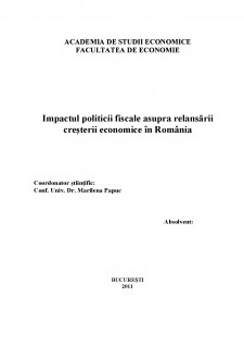 Impactul politicii fiscale asupra relansării creșterii economice în România - Pagina 1