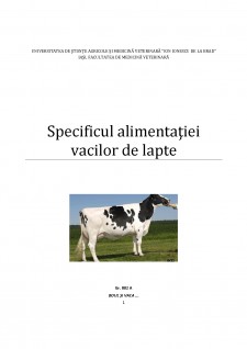 Specificul alimentației vacilor de lapte - Pagina 1