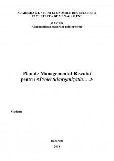 Model - Plan de managementul riscului - Pagina 1