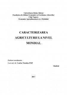 Caracterizarea agriculturii la nivel mondial - Pagina 1