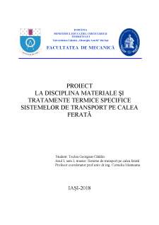 Materiale și tratamente termice specifice sistemelor de transport pe calea ferată - Pagina 1