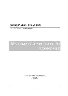Matematici aplicate în economie-Univ din Oradea 2007 - Pagina 1