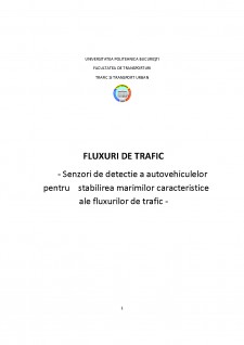 Senzori de detecție a autovehiculelor pentru stabilirea mărimilor caracteristice ale fluxurilor de trafic - Pagina 1