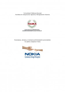 Recrutarea, selecția și evaluarea performanțelor personalului în cadrul companiei Nokia - Pagina 1