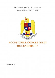 Accpțiunile conceptului de leadership - Pagina 1