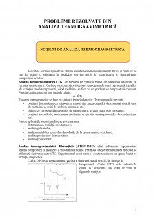 Probleme rezolvate din analiza termogravimetrică - Pagina 1