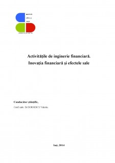 Activitățile de inginerie financiară - Inovația financiară și efectele sale - Pagina 1