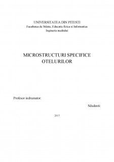 Microstructuri specifice oțelurilor - Pagina 1