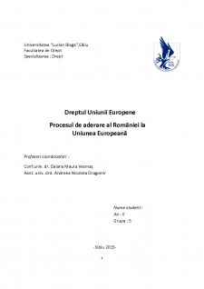 Procesul de aderare al României la Uniunea Europeană - Pagina 1